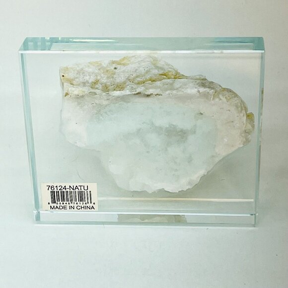 Natural Zeolite Quartz Crystal Geode On Glass Base Display 3.5"x2.5"X1.5" - Picture 11 of 16